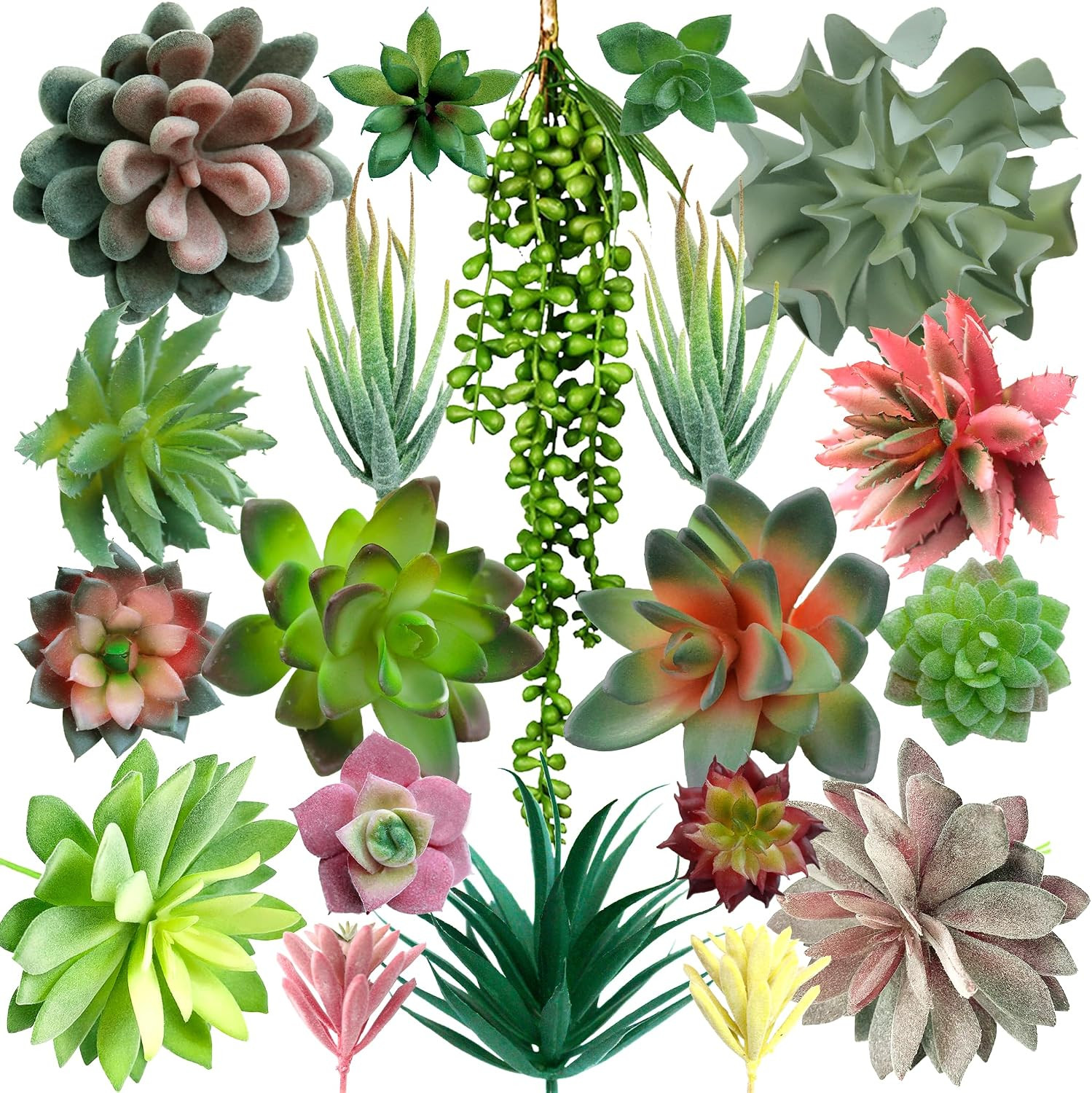 20 Pack Realistic Fake Succulents – Large Faux Plants for Home Decor