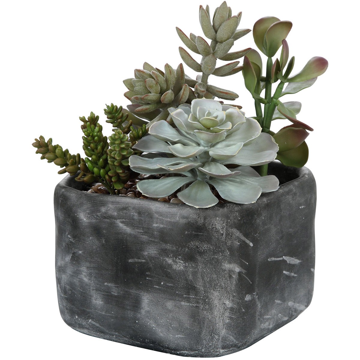 Uttermost 60173 Alverio Charcoal Gray Concrete Succulents