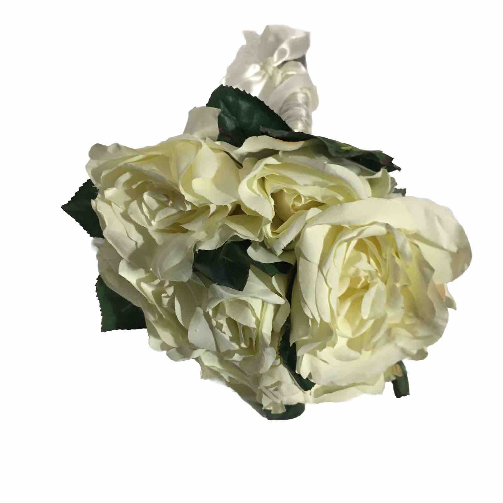 White Rose Artificial Flowers Handheld Flowers Artificial ￼￼￼Bouquet wedding￼ 10