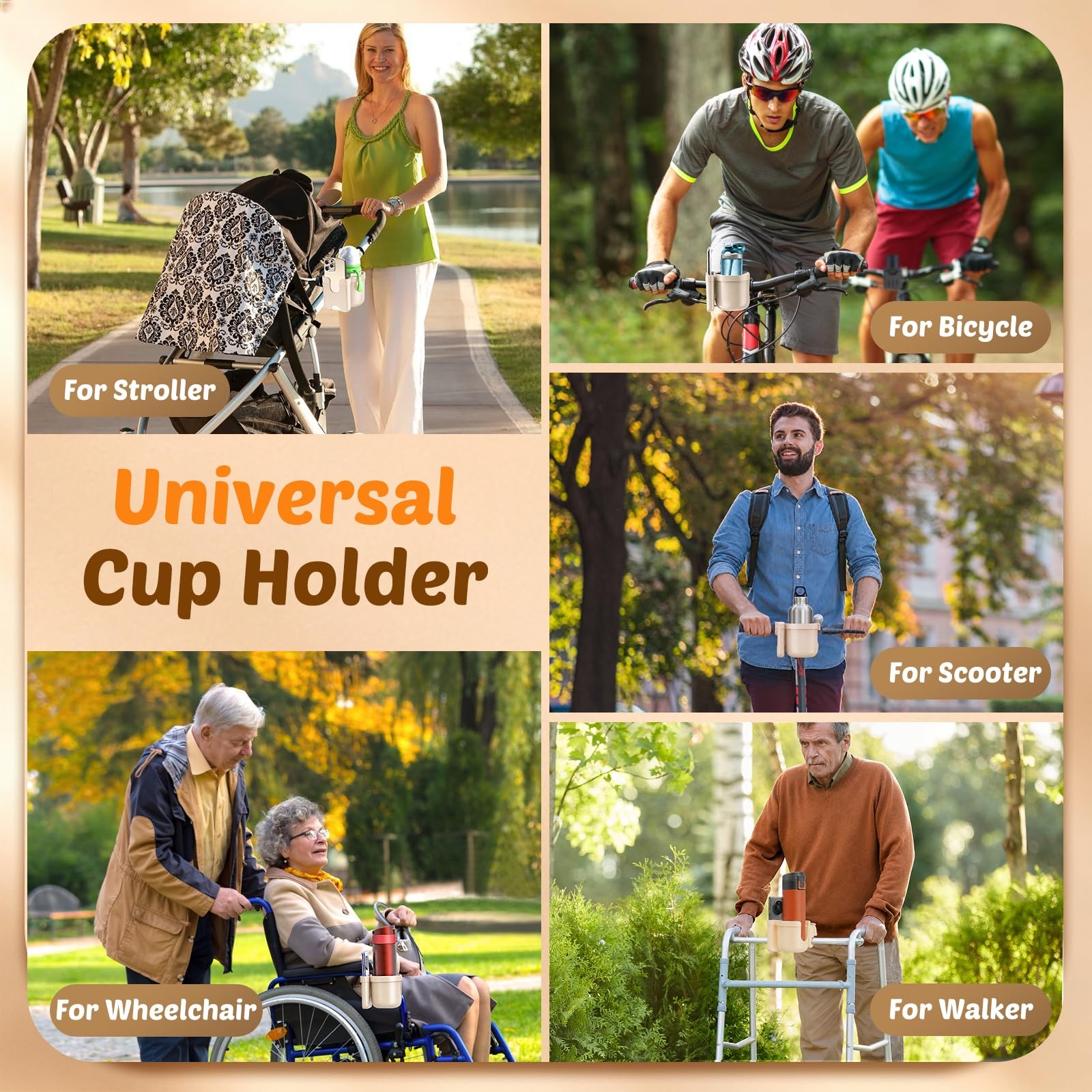 Cup Holder for Walker: Stroller Cup Holder Attachment with Phone Holder | Wheelc