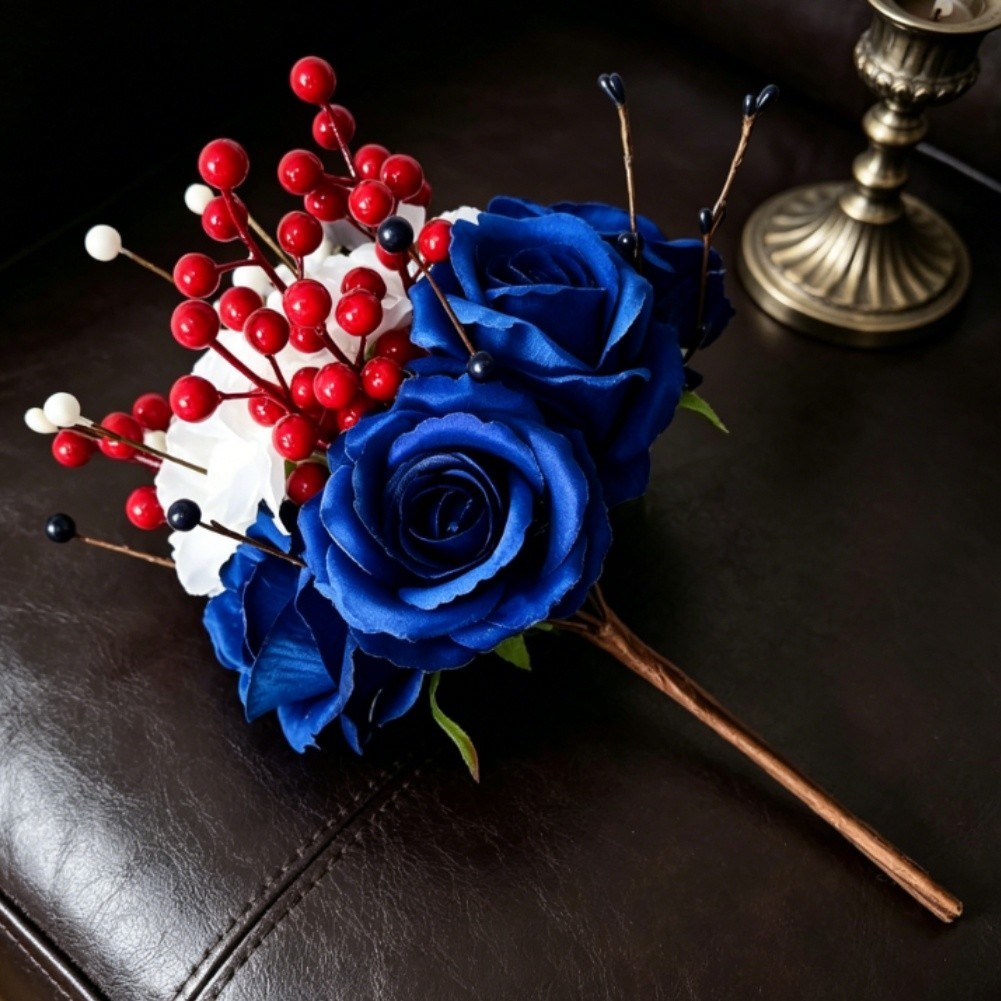 35cm Patriotic Berry Stems for American Holiday Decor and Weddings