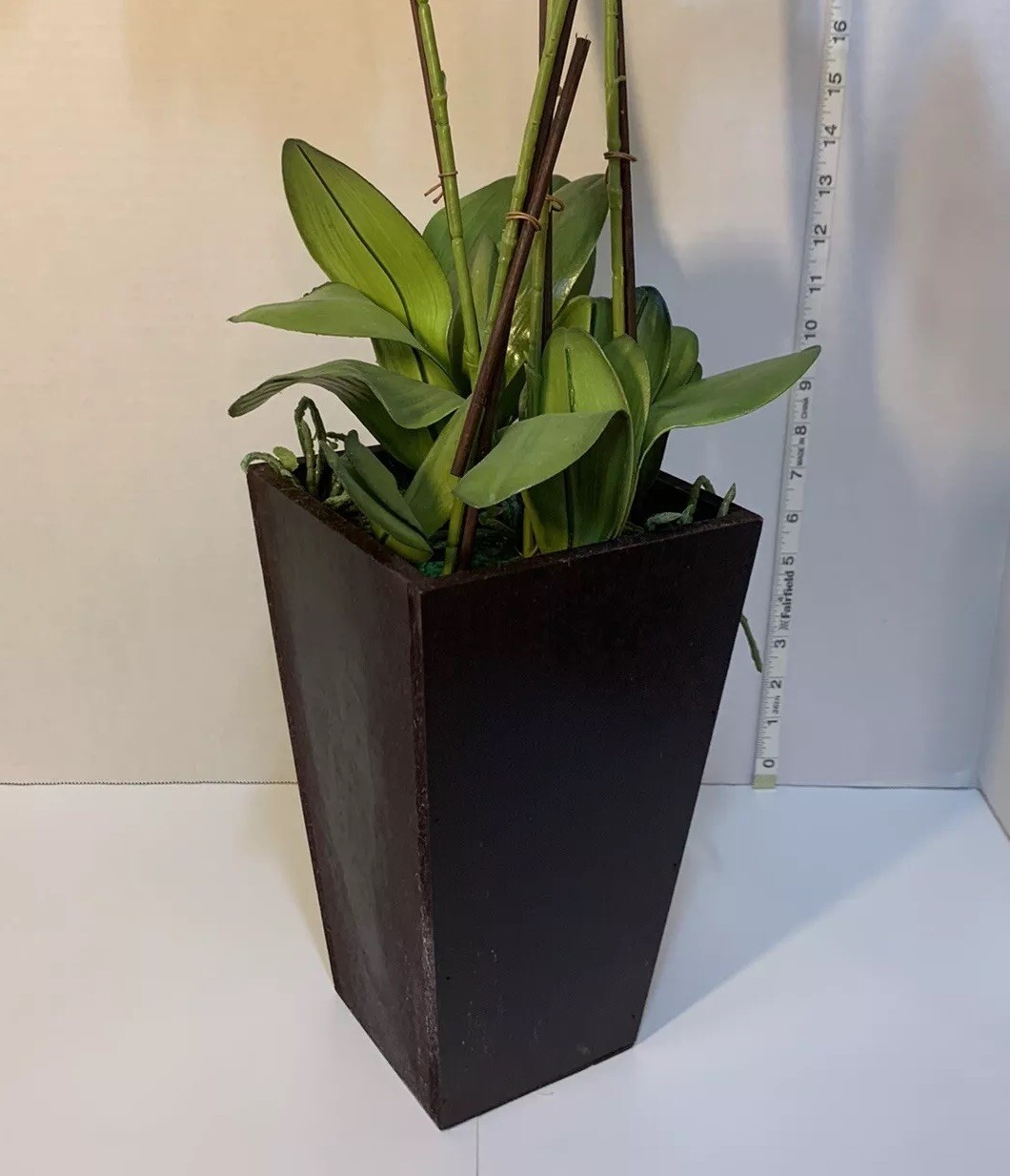 Faux White Butterfly Orchids in Planter