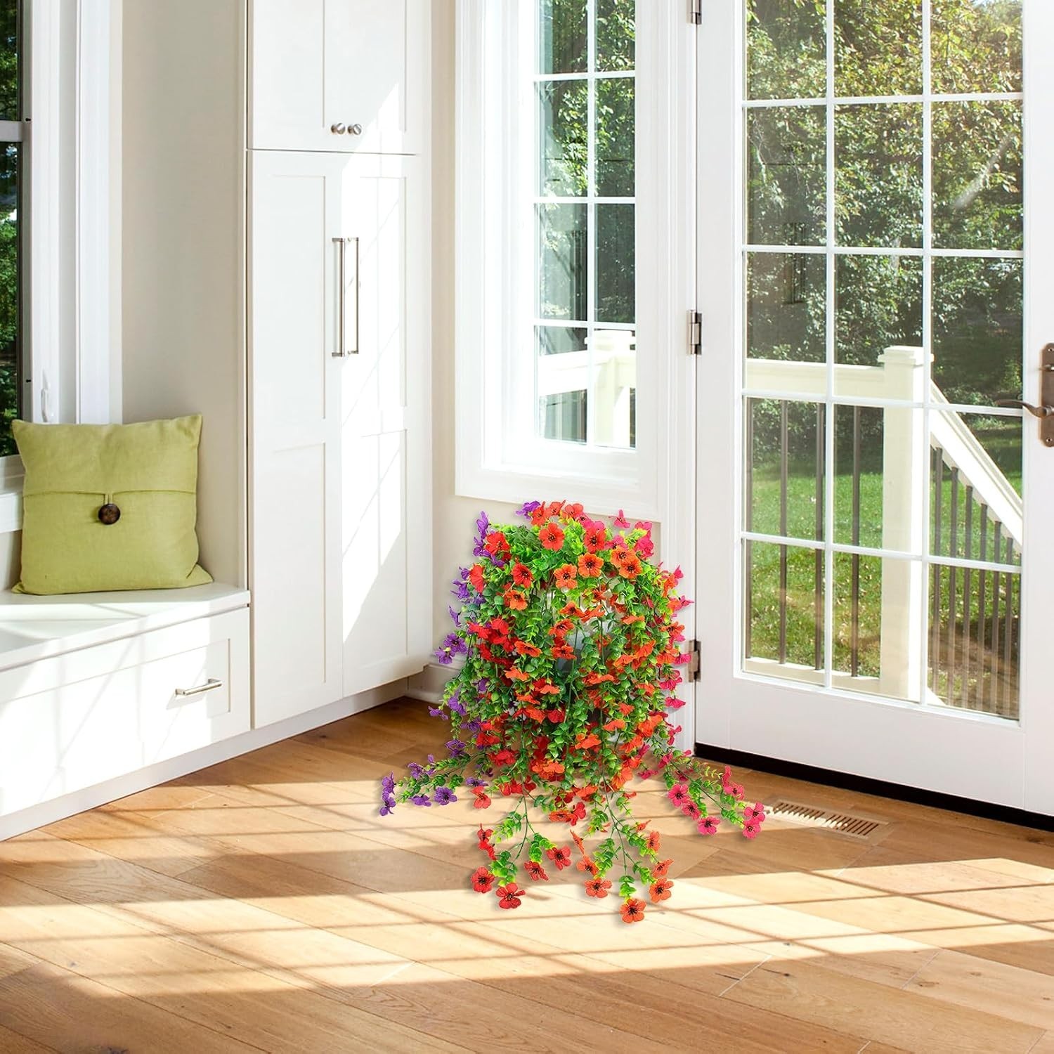 4 Pack Realistic Silk Daisy Hanging Flowers – UV Resistant Indoor/Outdoor Decor