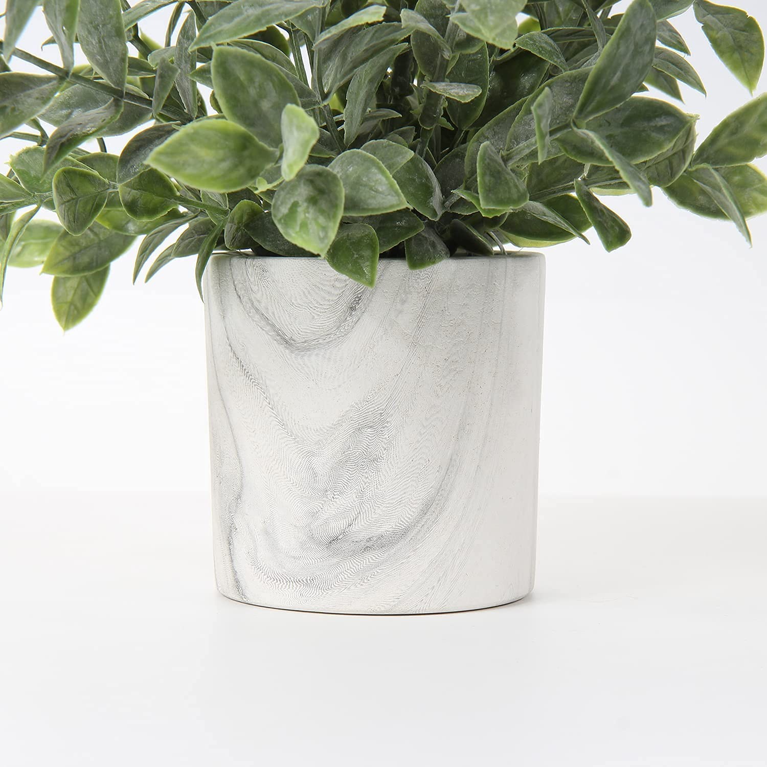 Mini Artificial Potted Plants Fake Plants in Marble Pots, 1Pcs Plastic Eucaly…