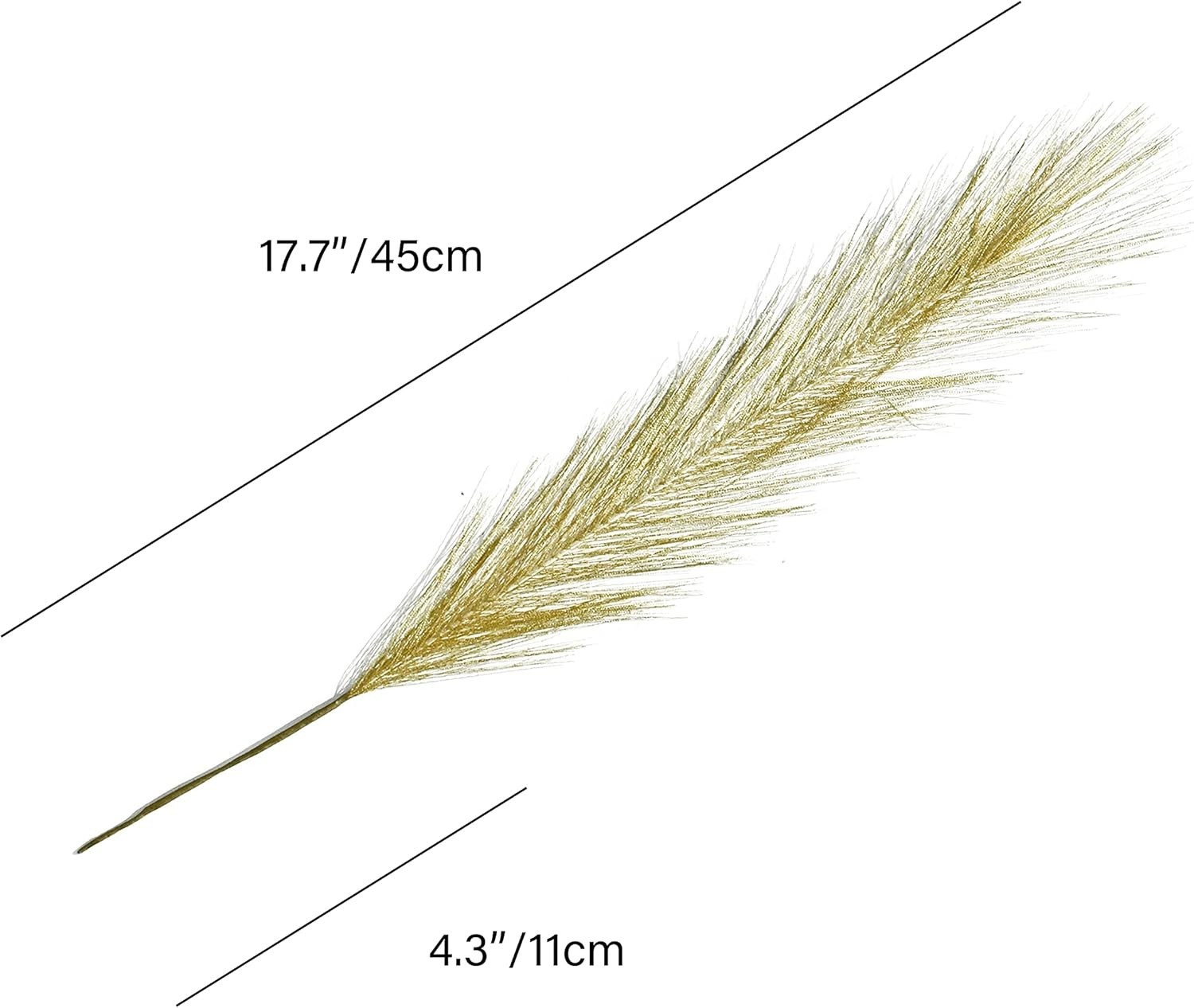 Gold Silk Pampas Grass Bouquet – 20 Fluffy Stems, 17.7in for Elegant Home Decor