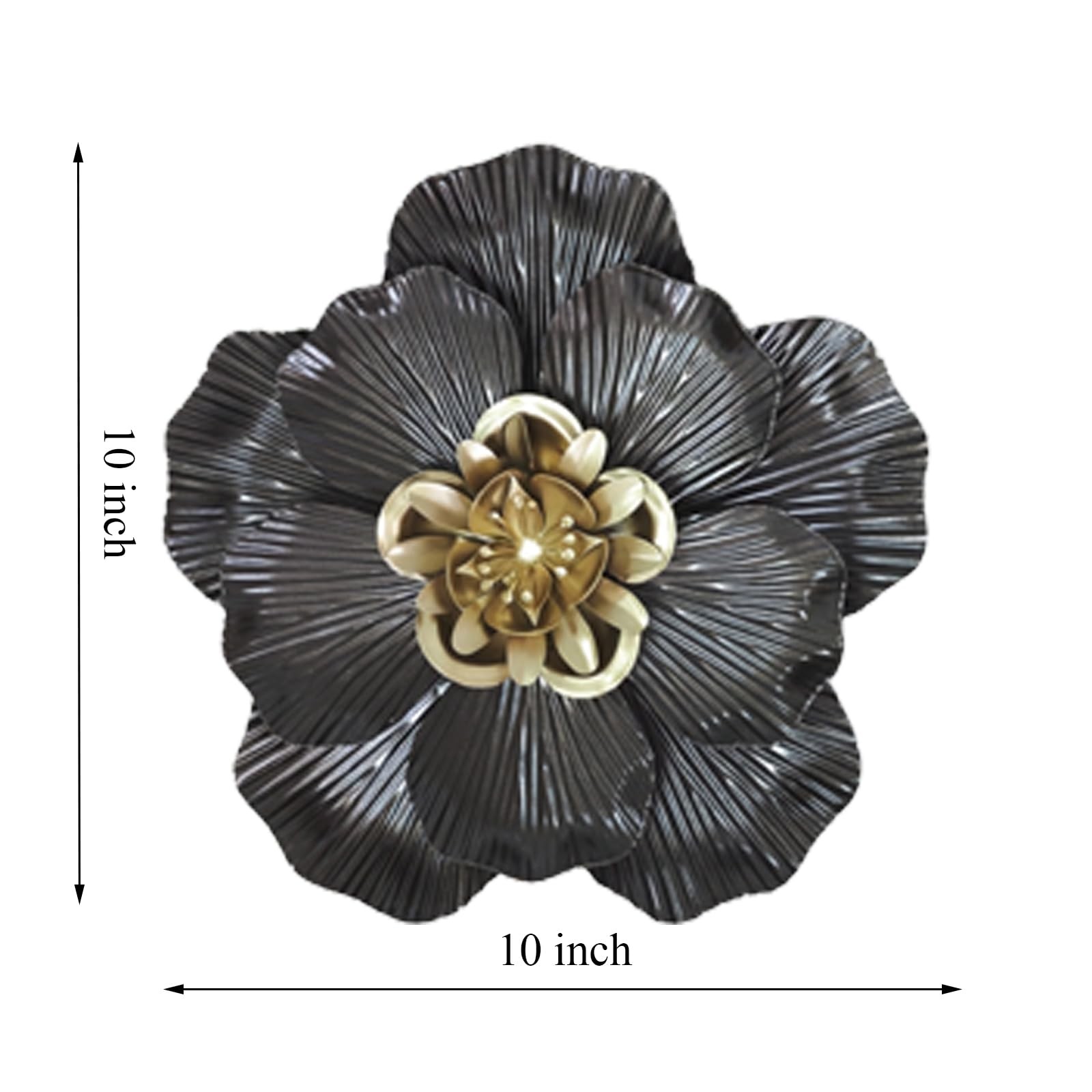FTIJKLYE 10 Inch Metal Flower 6X6X1, 7.5X7.5X1, 9.5X9.5X1 Inches, colorful