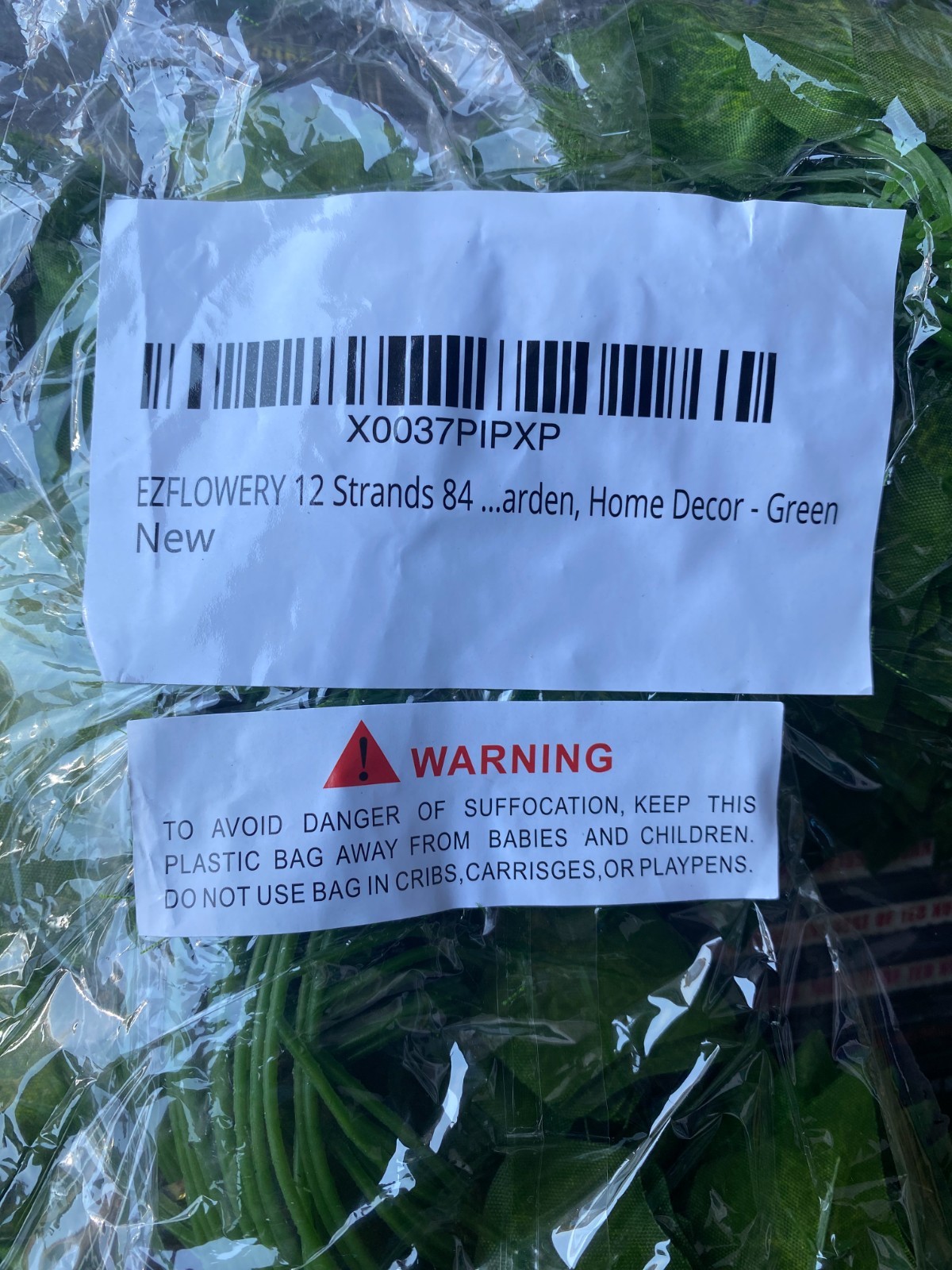 EZ Flowery *12 strands *84 total ft. *fake IVY *green *NEW in PACKAGE *(2 of 2)
