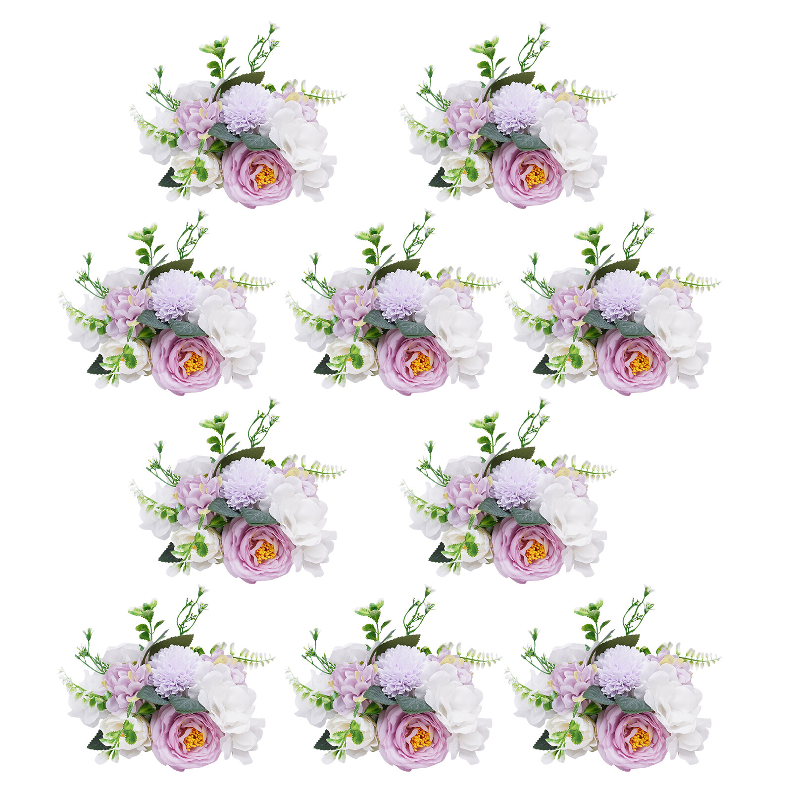 10 Set Artificial Hydrangea Camellia Flowers Silk Bouquet Party Wedding Decor