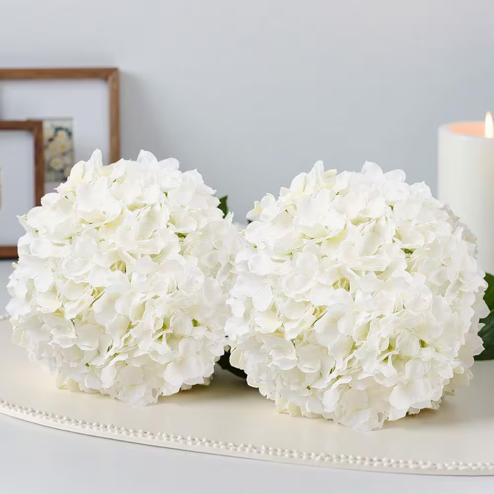9.8 In. White Faux Bridal Shower with Stems, Artificial Flowers, 105 Pcs Real Lo