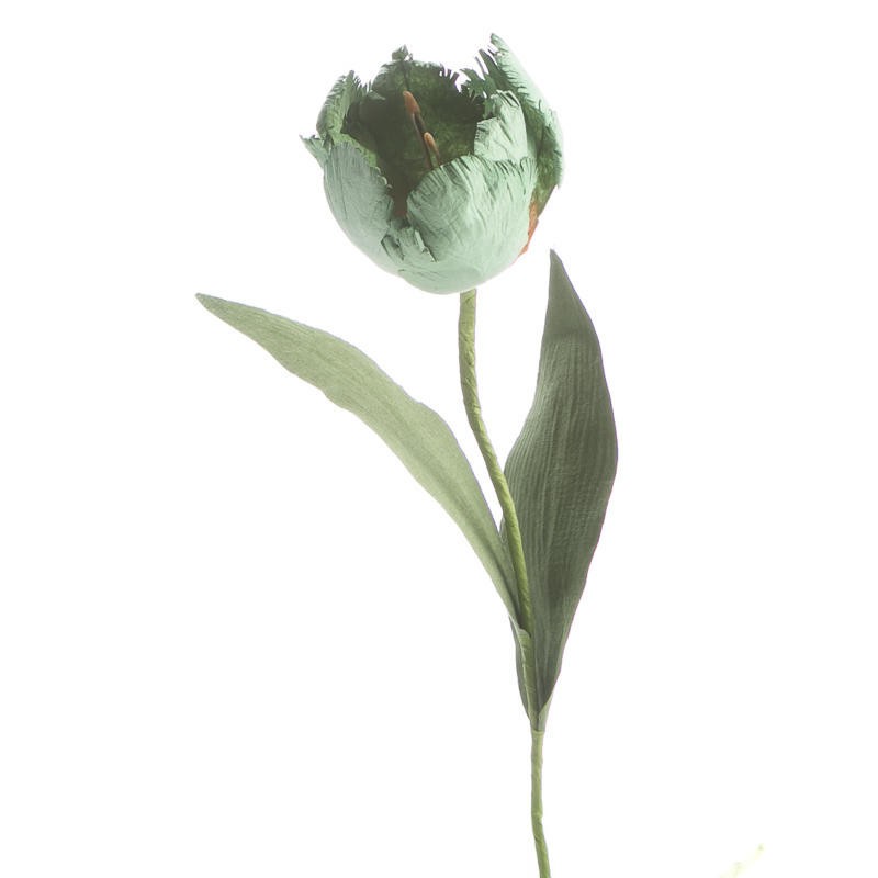Factory Direct Craft Dried Artificial Green and Pink Tulip Stems