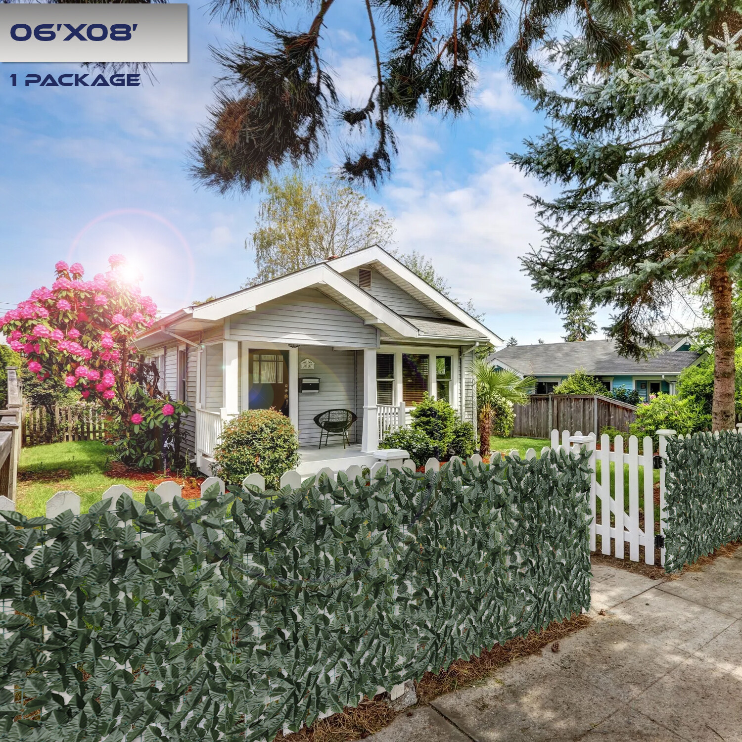 6FT x 8FT Faux Laurel Leaf Privacy Fence Panel Fence Screen Roll Hedge D��cor