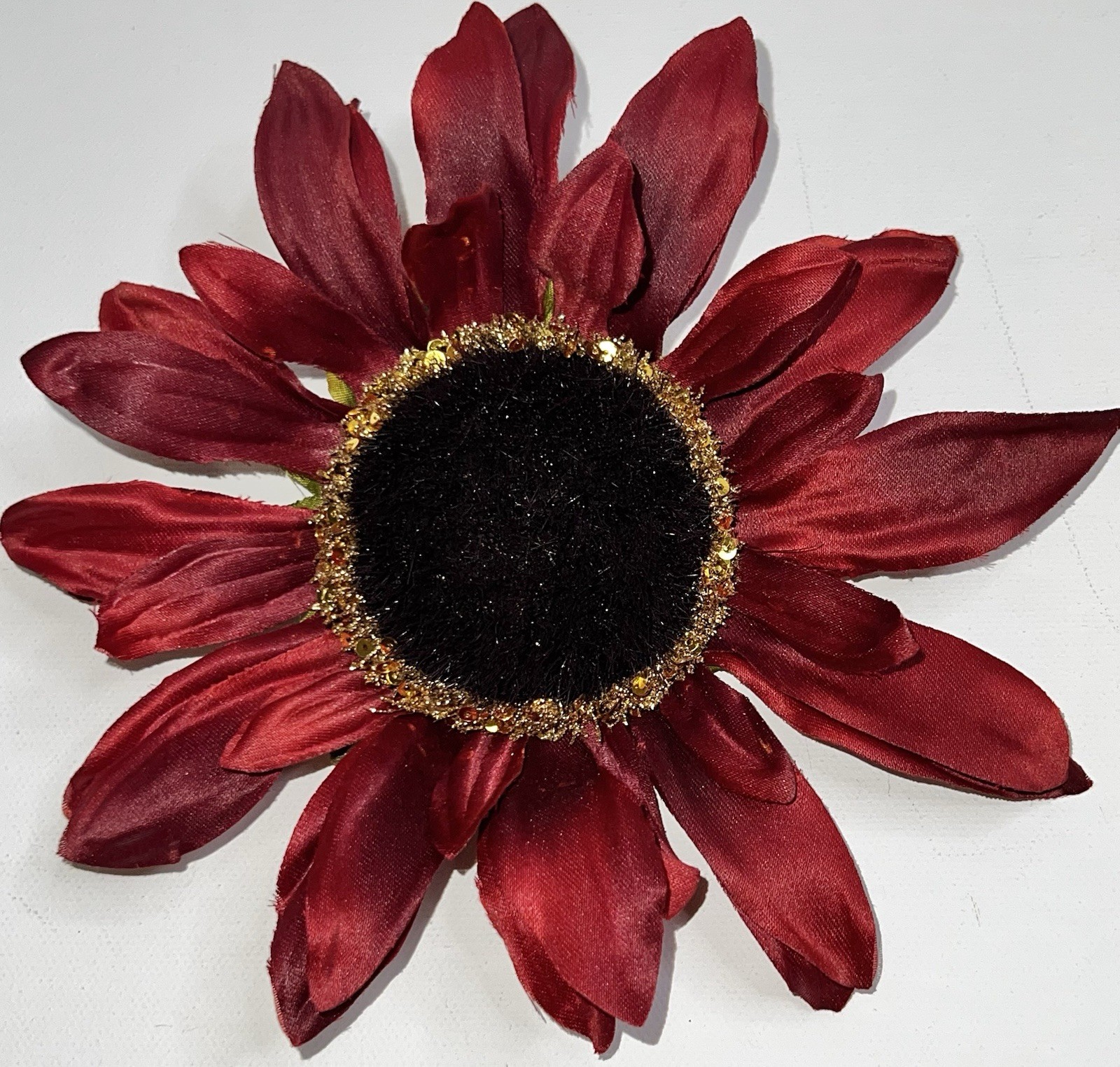 Artificial Sunflower 2pc Fall Flowers Red Clip-on Autumn Decor Ornament NWT NEW