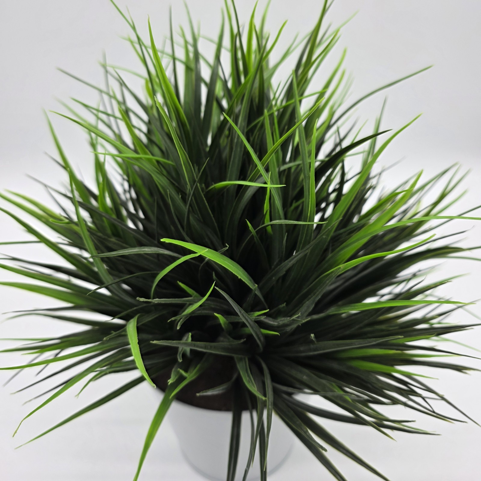 Artificial Grass Plant in White Pot Faux Greenery Desk Shelf Home Decor 14″