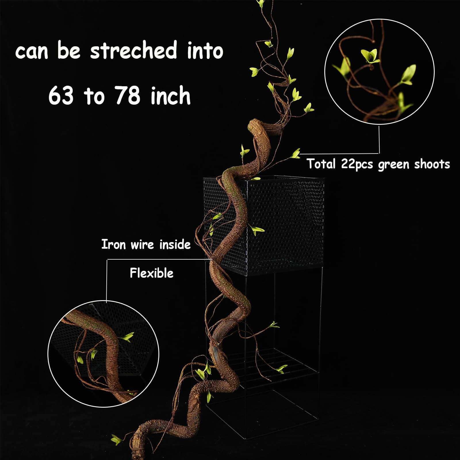 Bendable 63in Artificial Tree Twigs Cane Wood Vine Branches Fake Plants Trunk…