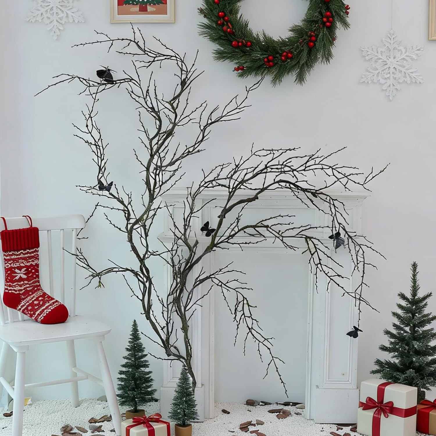74.8″ Black Halloween Tree Branches & Twigs Garland for Spooky Decor