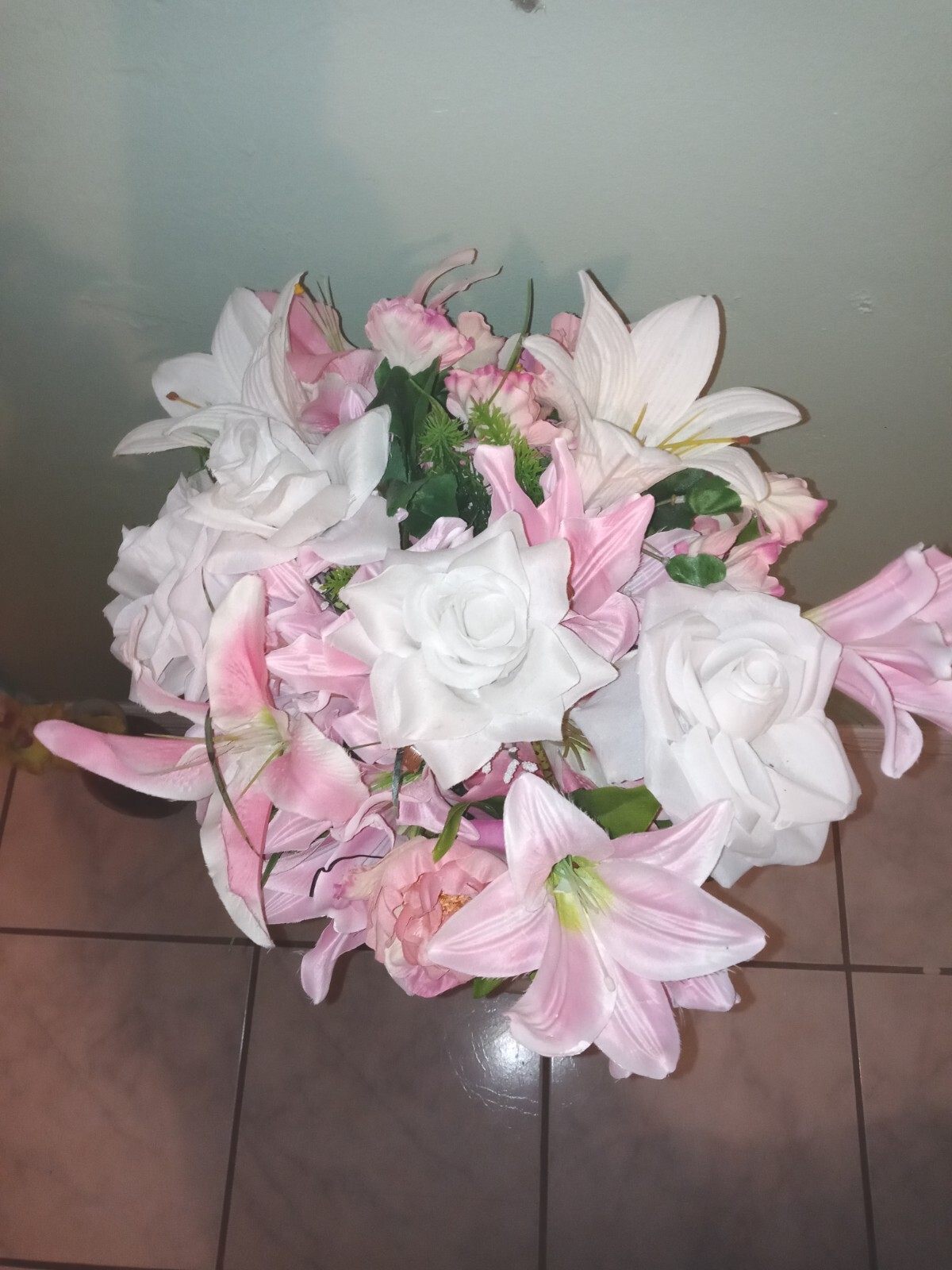 Pink and white Bouquets, Artificial Floral Arrangements for Home Decor