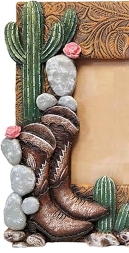 4×6 Western Boots and Cactus Picture Frame – Western Home Decor Items –