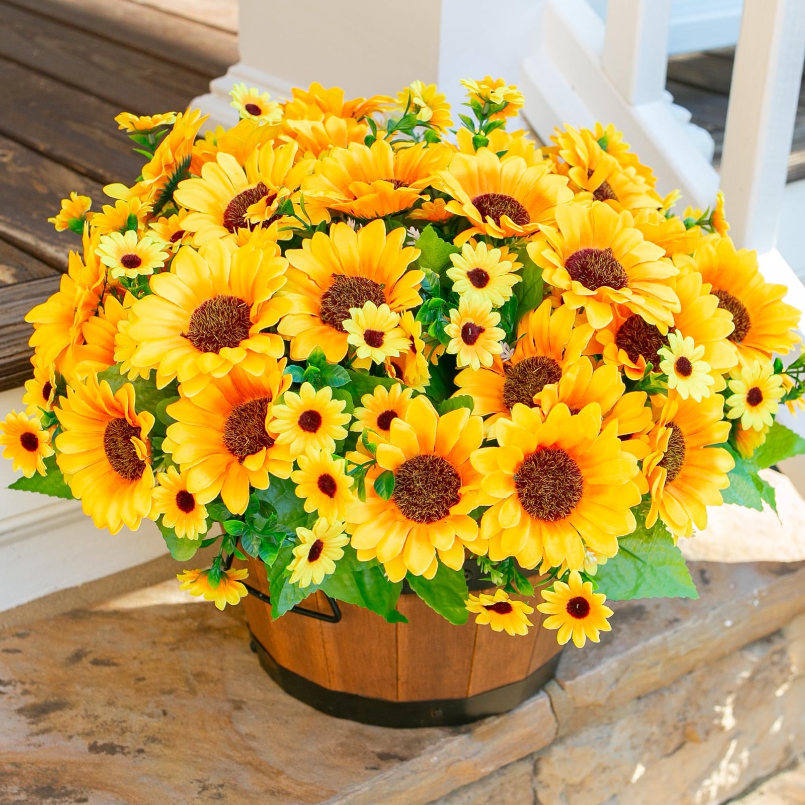 Sunflowers Artificial Flowers, 10 Bunches Fake Sunflower Artificial Flowers f…
