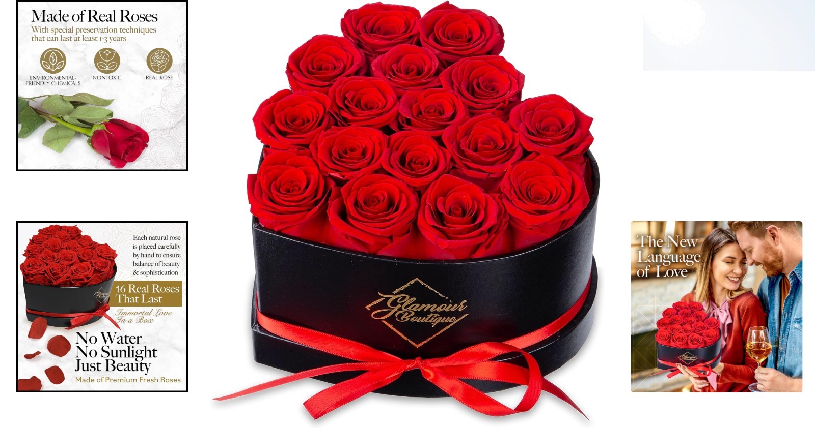 Preserved Red Roses Heart Box: Lasting Love Gift for Birthdays or Anniversaries