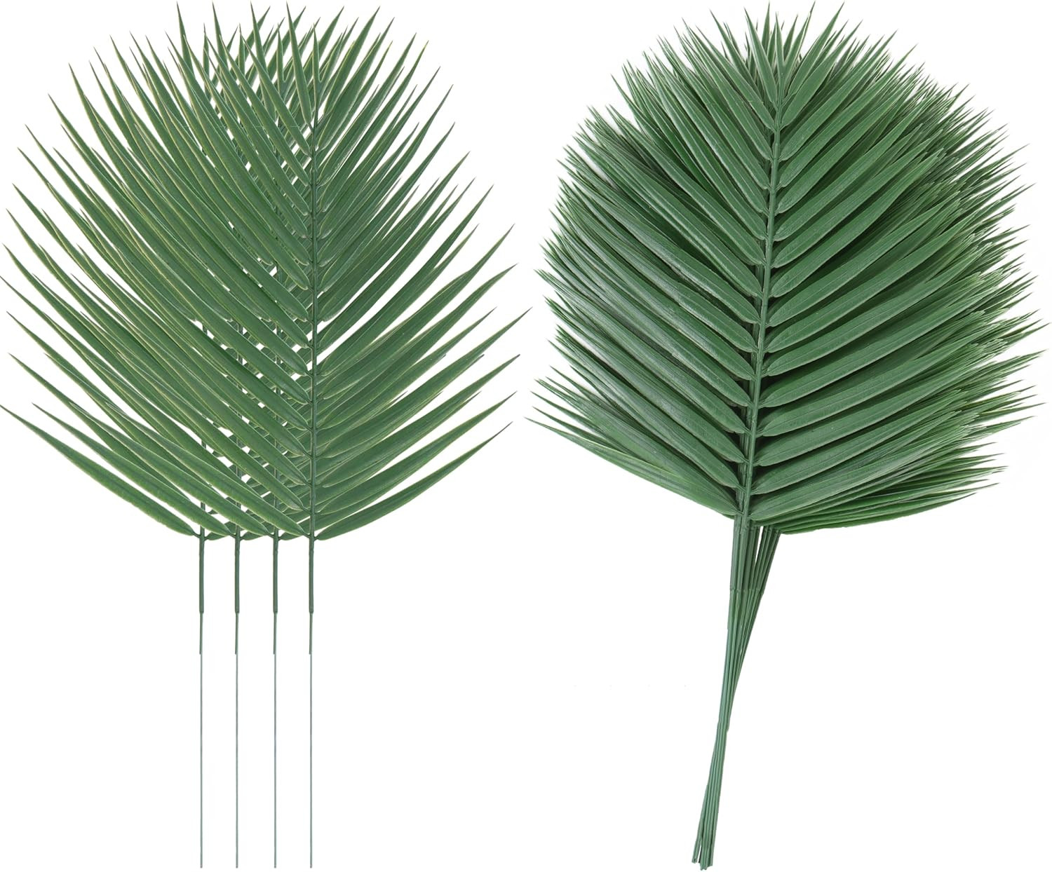20 Pcs Artificial Palm Leaves Stems Greenery Tropical Palm Leaves Faux Monstera
