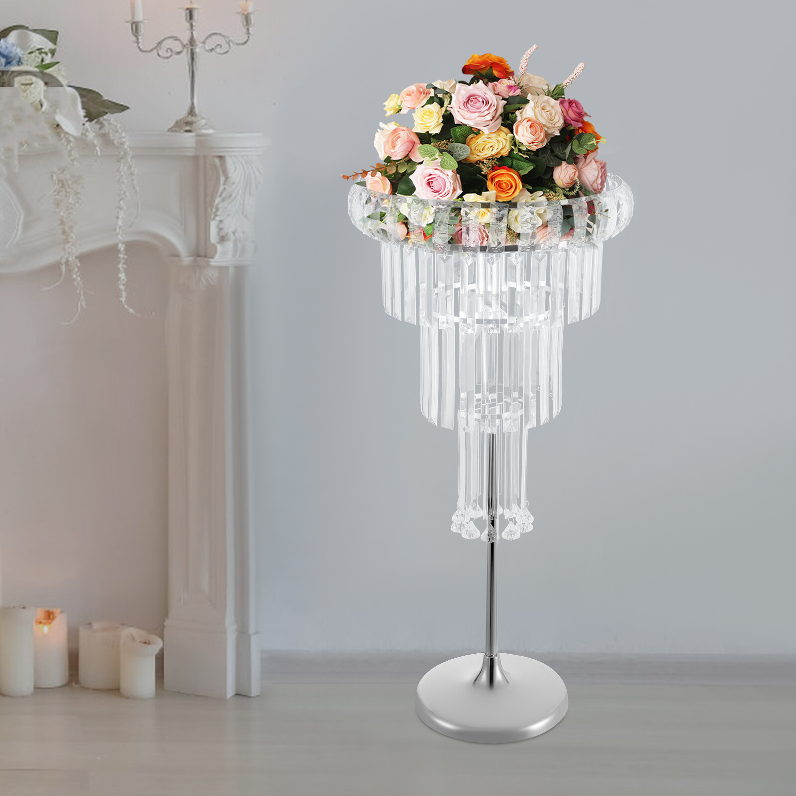 4 Tier Clear Flower Stand Wedding Party Flower Stand Wedding Decoration