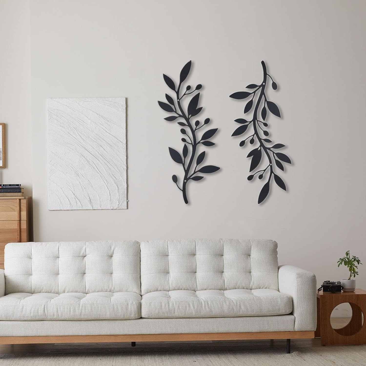 2 Pieces Metal Vine Olive Branch Leaf Wall Decor,Tree Leaf Wall Decor for Liv…