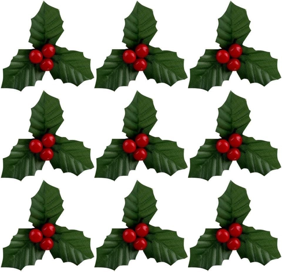 10Pcs Lifelike Christmas Holly Berries Decoration for Festive Home Decor