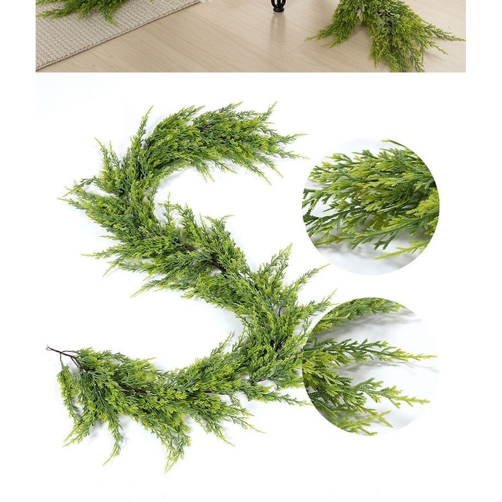 Soft PVC Faux Pine Vine Garland for Home Window Door Holiday Decoration