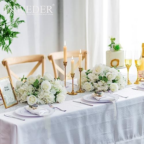 Flowers Balls for Centerpieces: 10 PCS 14.2″ Diam 14.2″ Diam – 10 PCS White