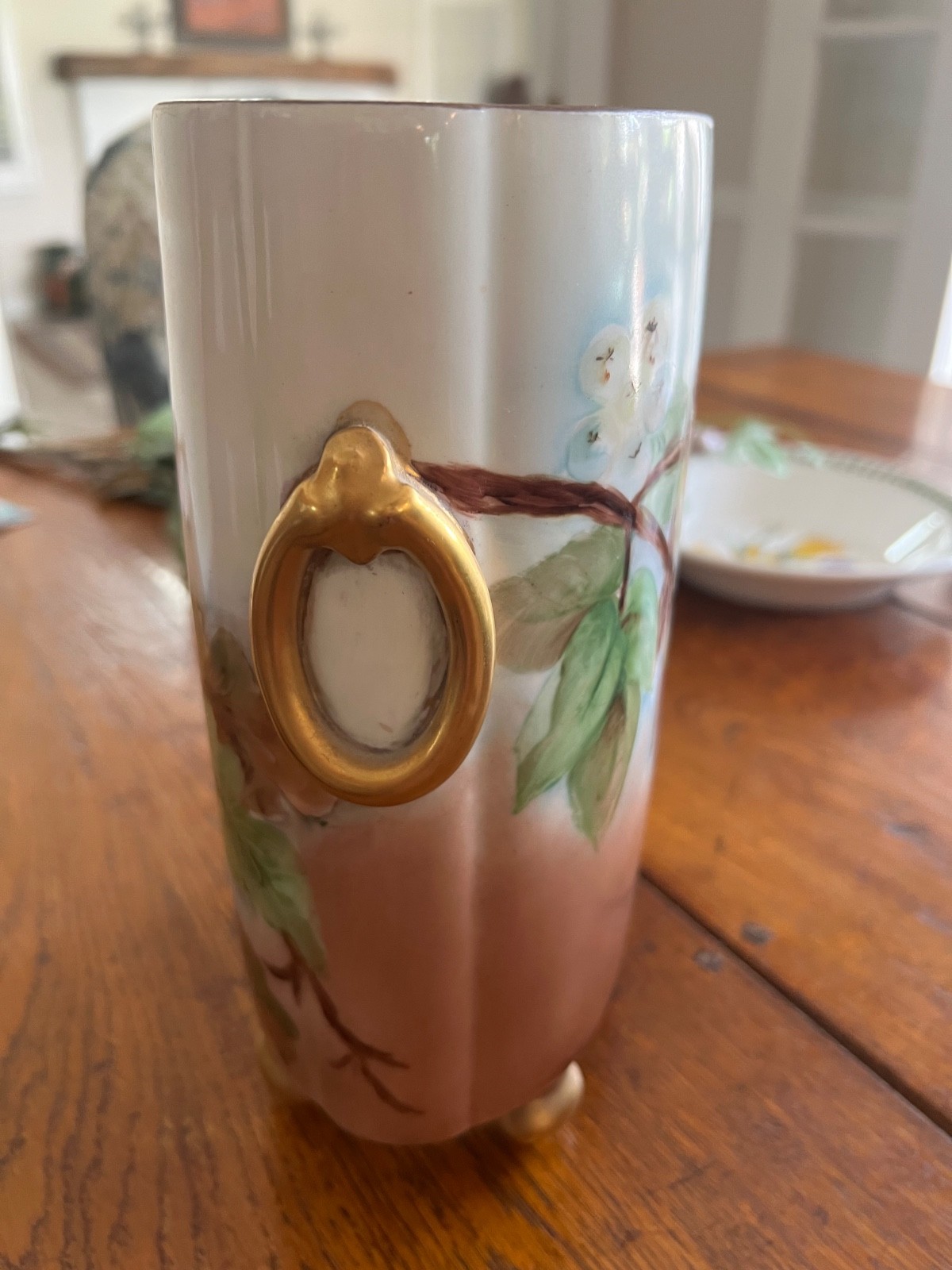 New Faux Silk Floral Everlasting Arrangement in Vintage Limoges Vase