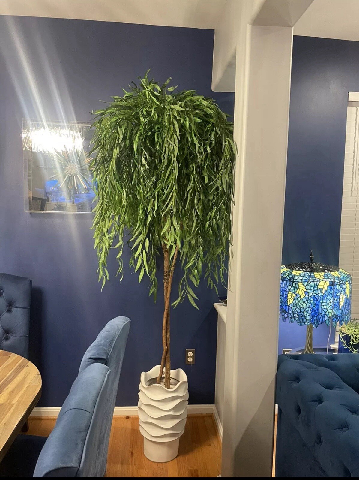 7’ Willow Artificial Tree (Real Touch) w/ Natural Trunk Home Decor. Retail $422