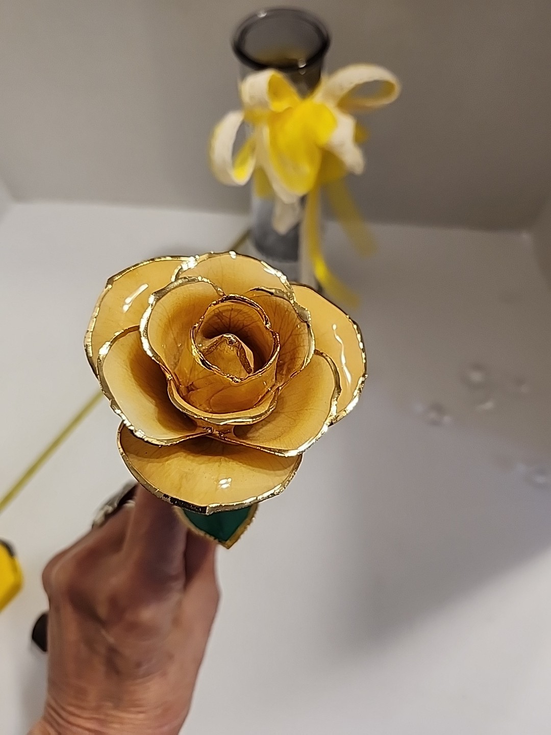 Gold Rose Artificial Flowers 24k Golden Dipped Rose