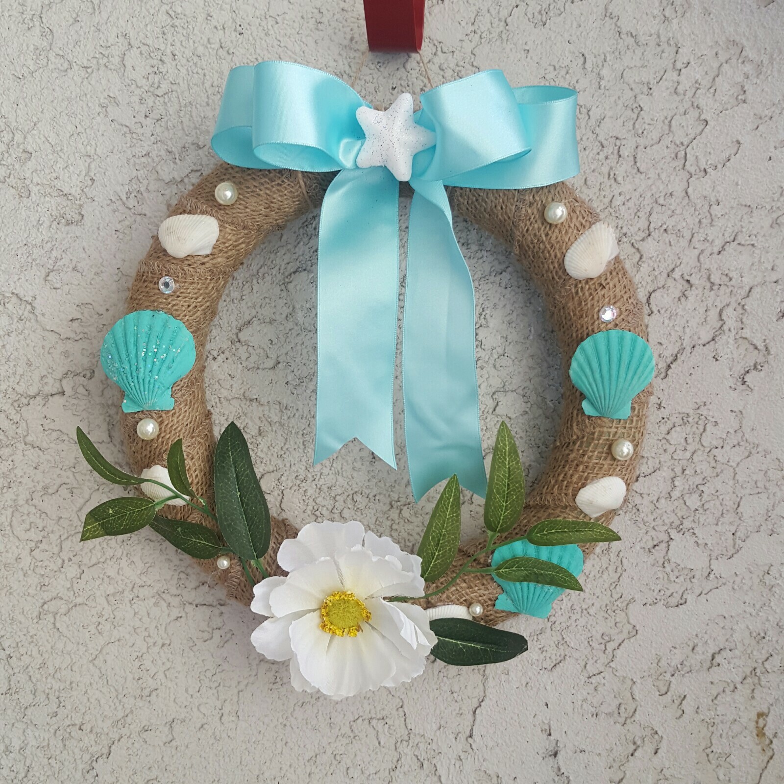 Beautiful Sea Shell ocean Coastal Wreath 12″ Coastal Wall Door Home decor