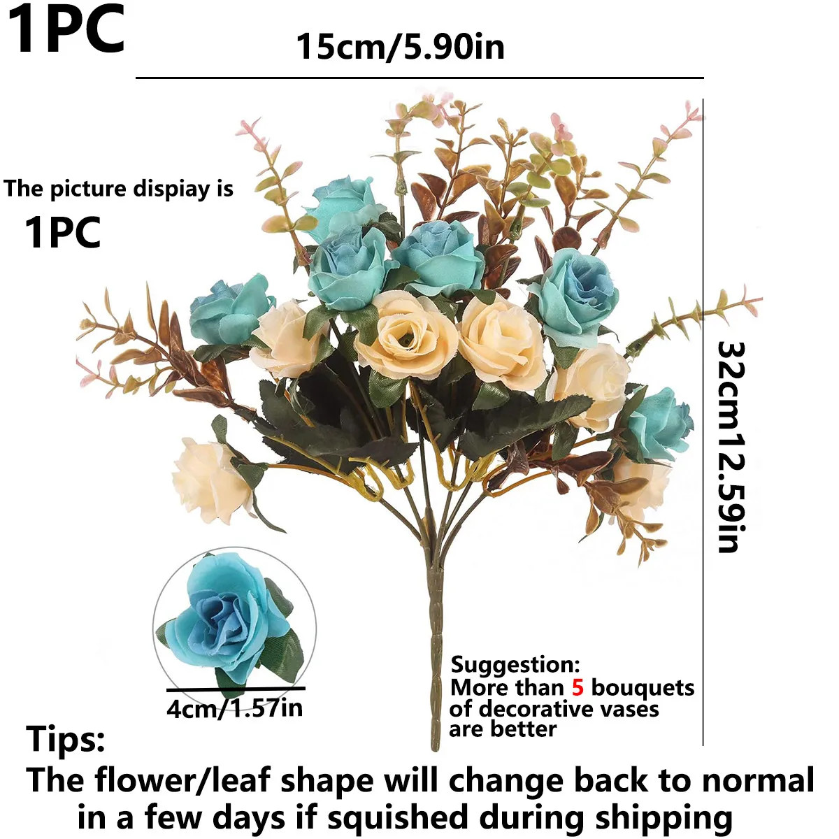 Silk Artificial Rose Flowers Wedding Decoration Bride Bouquet Diy Scrapbooking