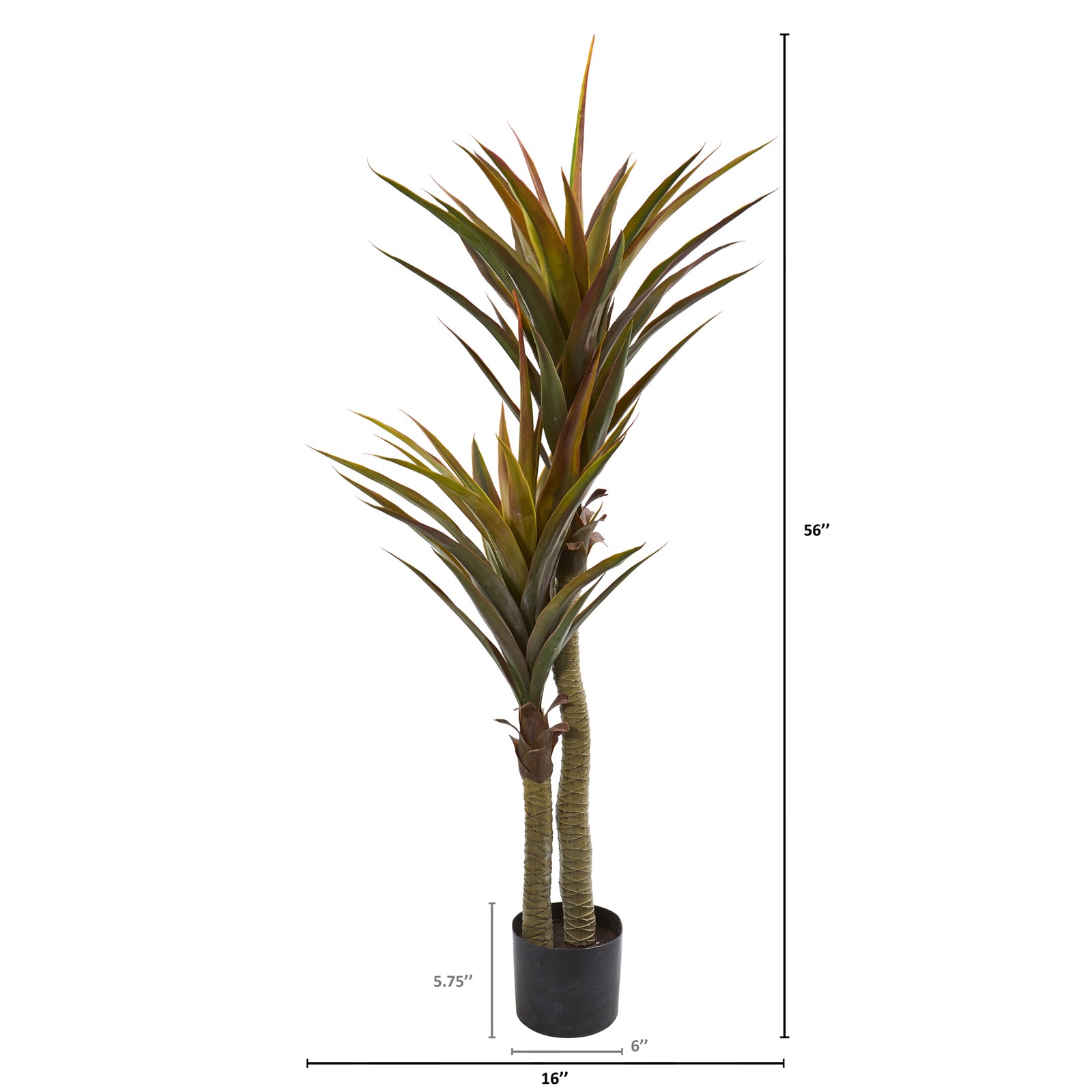 Nearly Natural 56″ Yucca Artificial Tree in Green