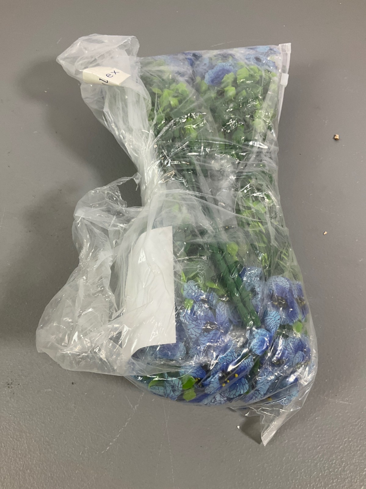 Vibrant Blue Artificial Flower Bouquet with Lush Green Stems for Home Decor