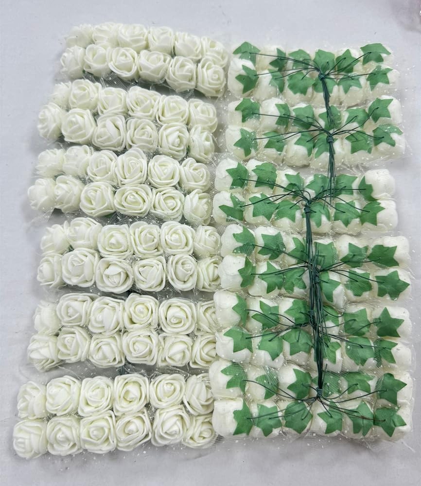 144pcs Mini Artificial Rose Flower Heads and Soft Stem,25mm PE Tiny Rose add …