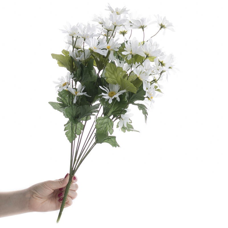 19″ Tall White Artificial Decorative Daisy Floral Bush