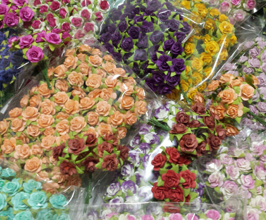 15 mm Mulberry Paper Rose Flower Craft Wedding Card Basket Scrapbooking DIY