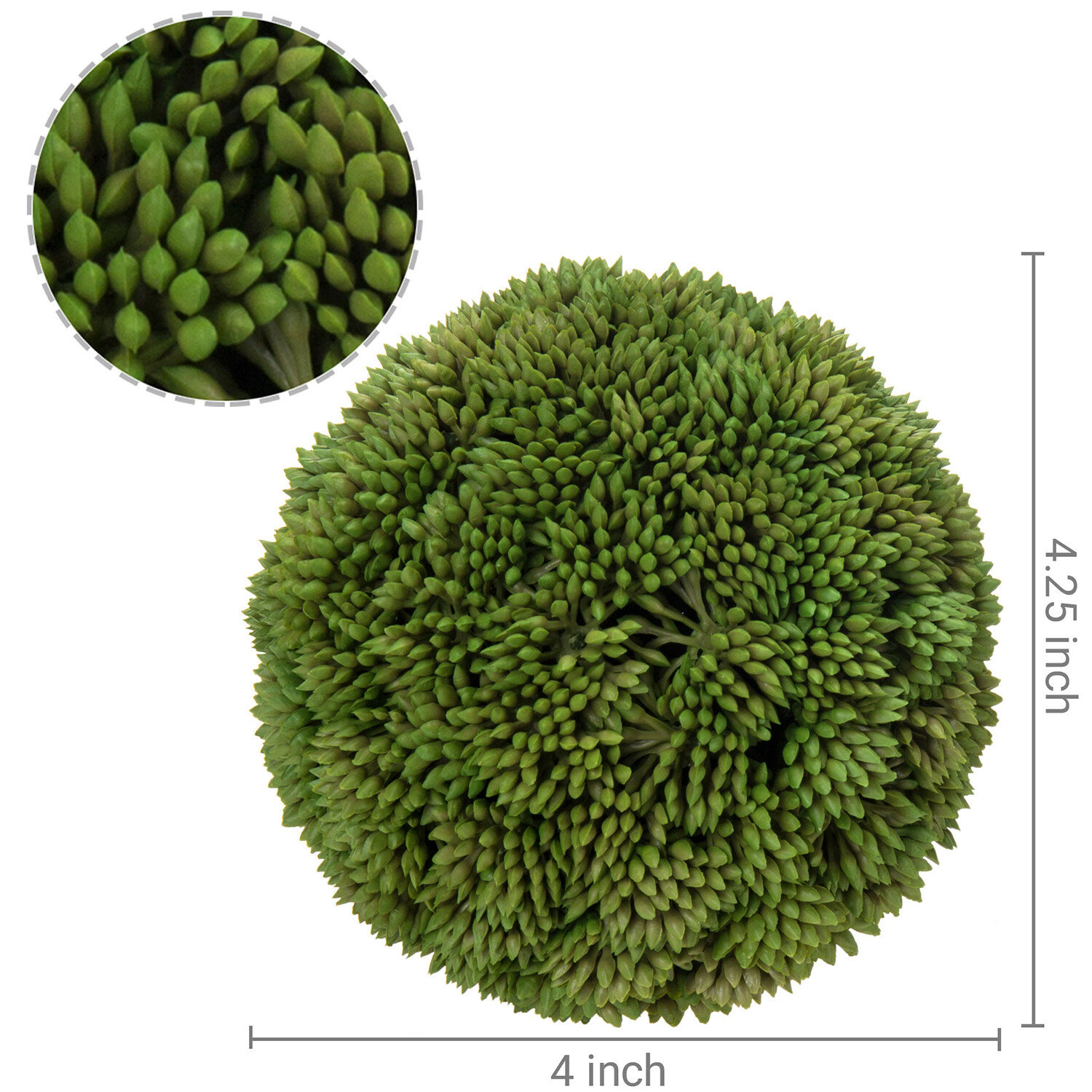 MyGift Set of 2 Lifelike 4 Inch Green Boxwood Ball Topiary Artificial Foliage