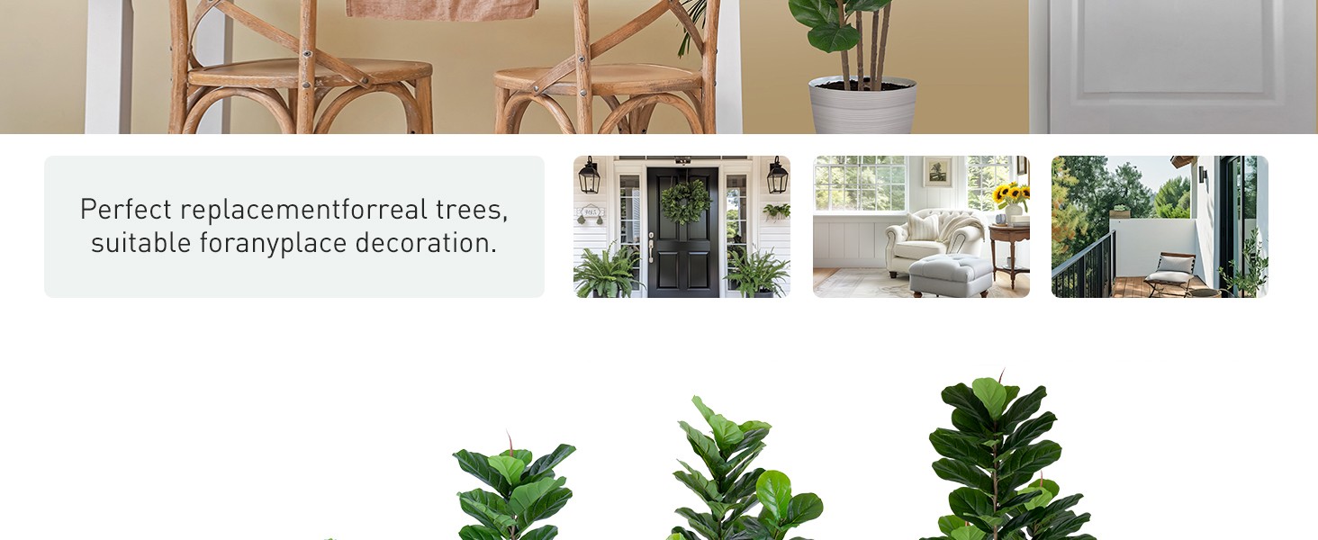 Artificial Fiddle Leaf Fig Tree 5FT Faux Fiddle Leaves Fig Tree Artificial
