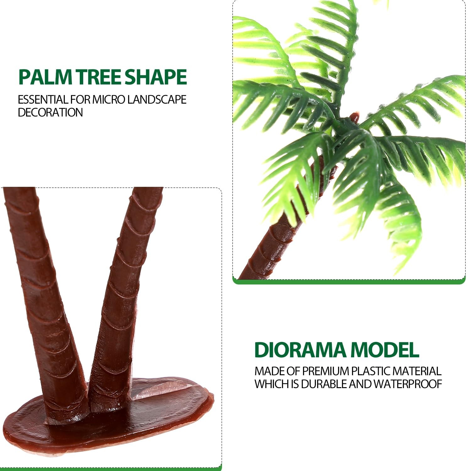 10pcs Plastic Palm Tree Model Trees – Miniature Palm Trees Fake Plastic Trees…