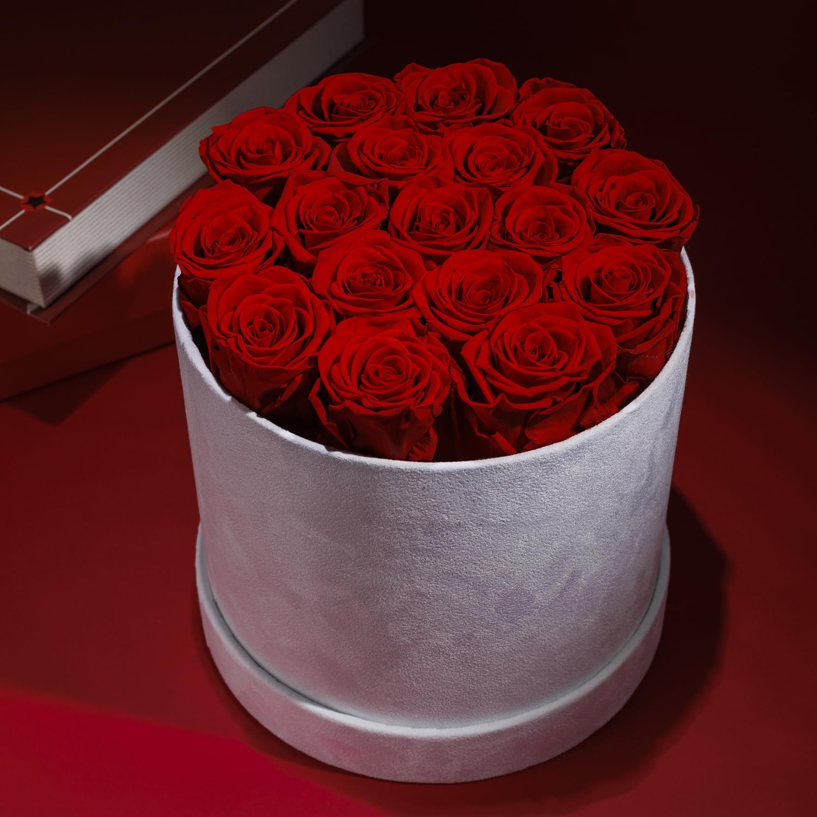 17 Flowers In A Luxury Suede Box Birthday Gifts For Women Preserved Roses Red