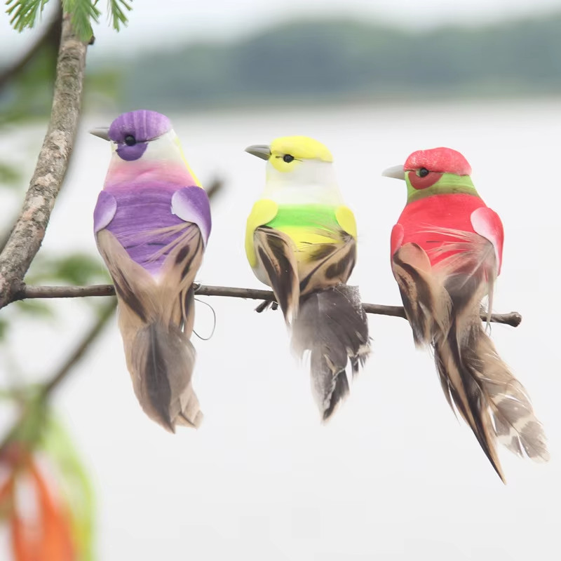 12pcs Artificial Birds Clip On Christmas Wedding Fake Animal Ornament Decor NEW