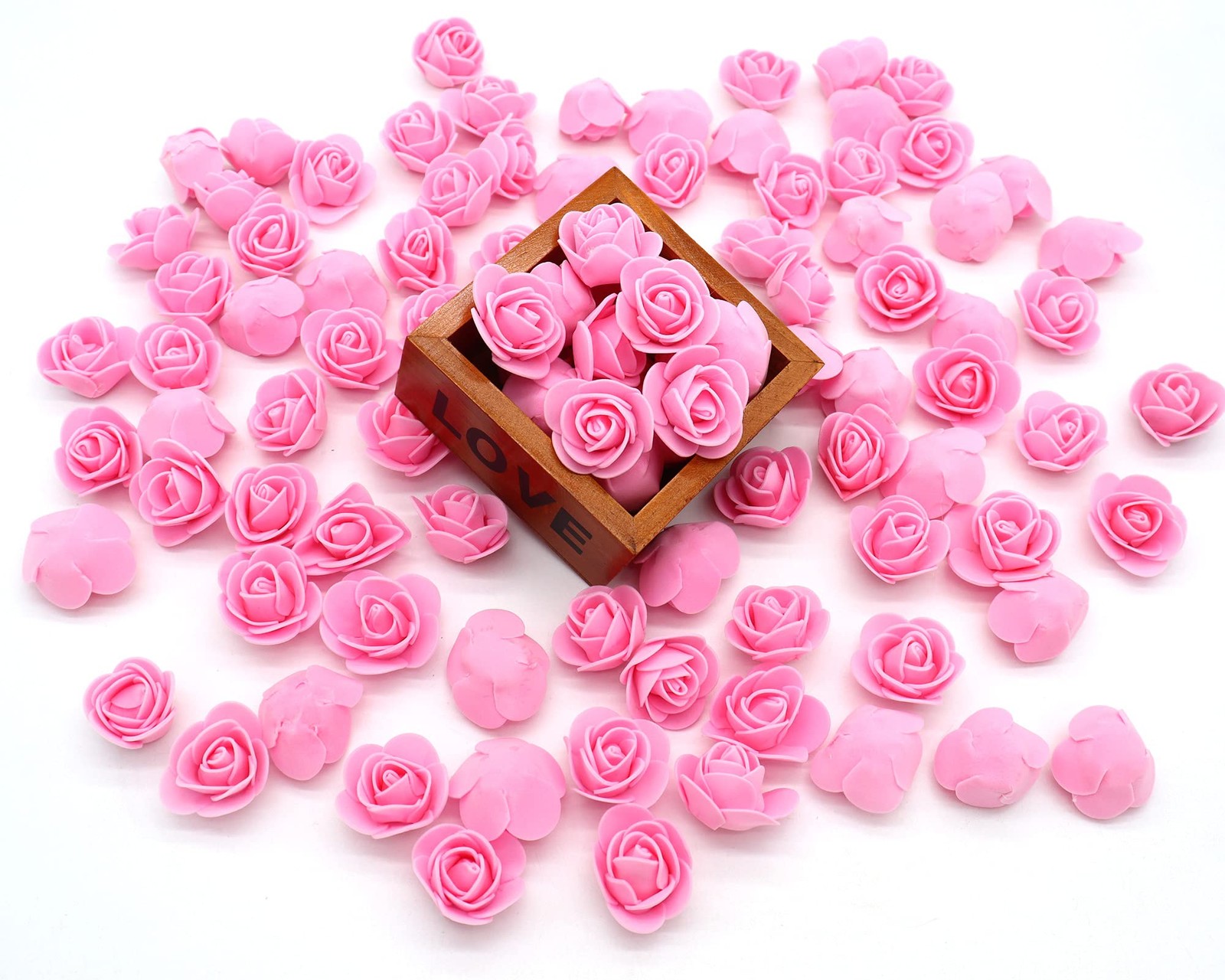 Garnet Mini Foam Rose Artificial Flowers DIY Crafts Wedding Bouquets 100 PCS