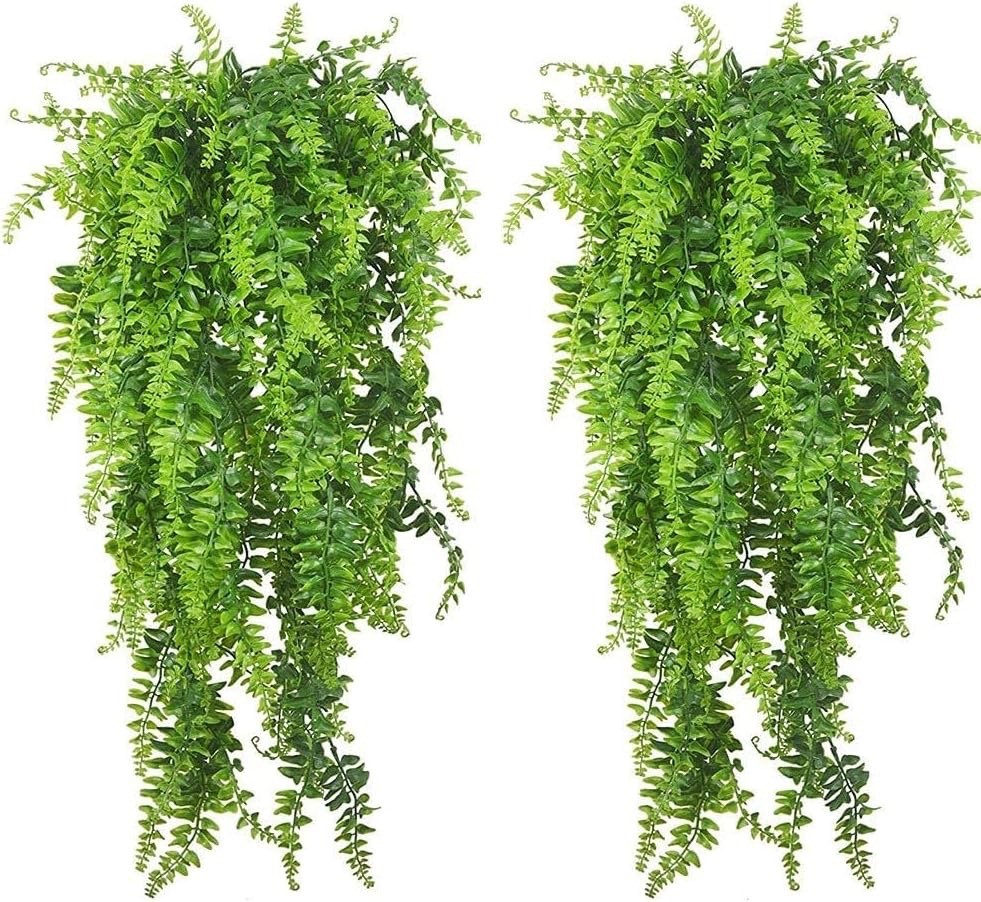 2 Pack Reptile Hanging Plants Terrarium Vines w/Suction Cups Tank Decor.