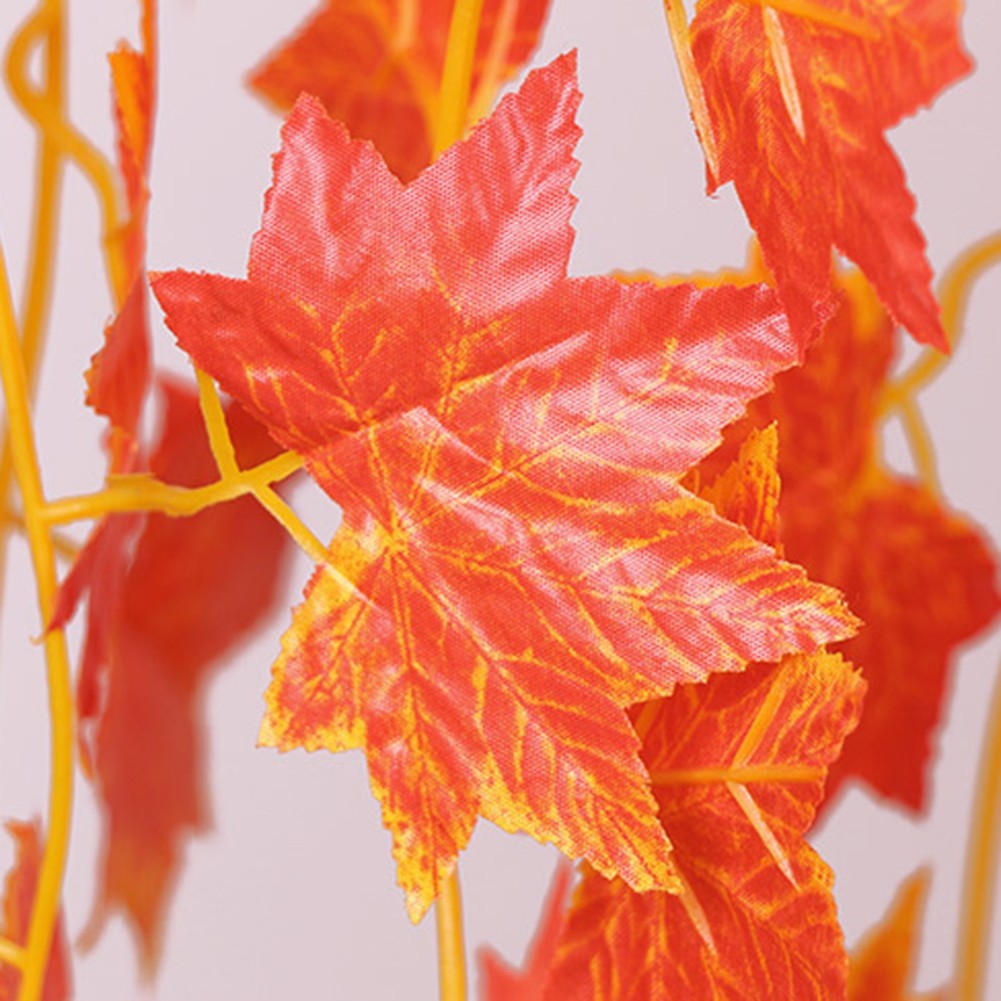 12 Strands Autumn Garland 2 4 M Long Leaf Decor for Door Frames and Railings