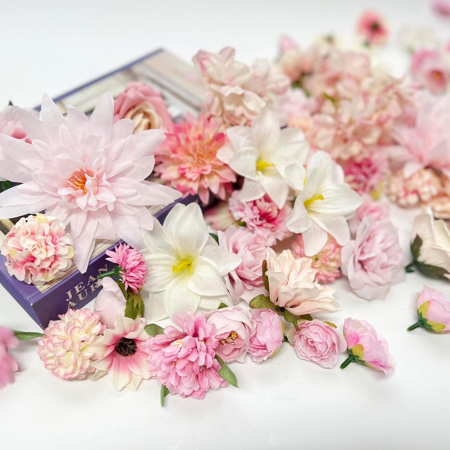 Bulk Artificial Pink Silk Rose Flower Heads for DIY Crafts and Decorations