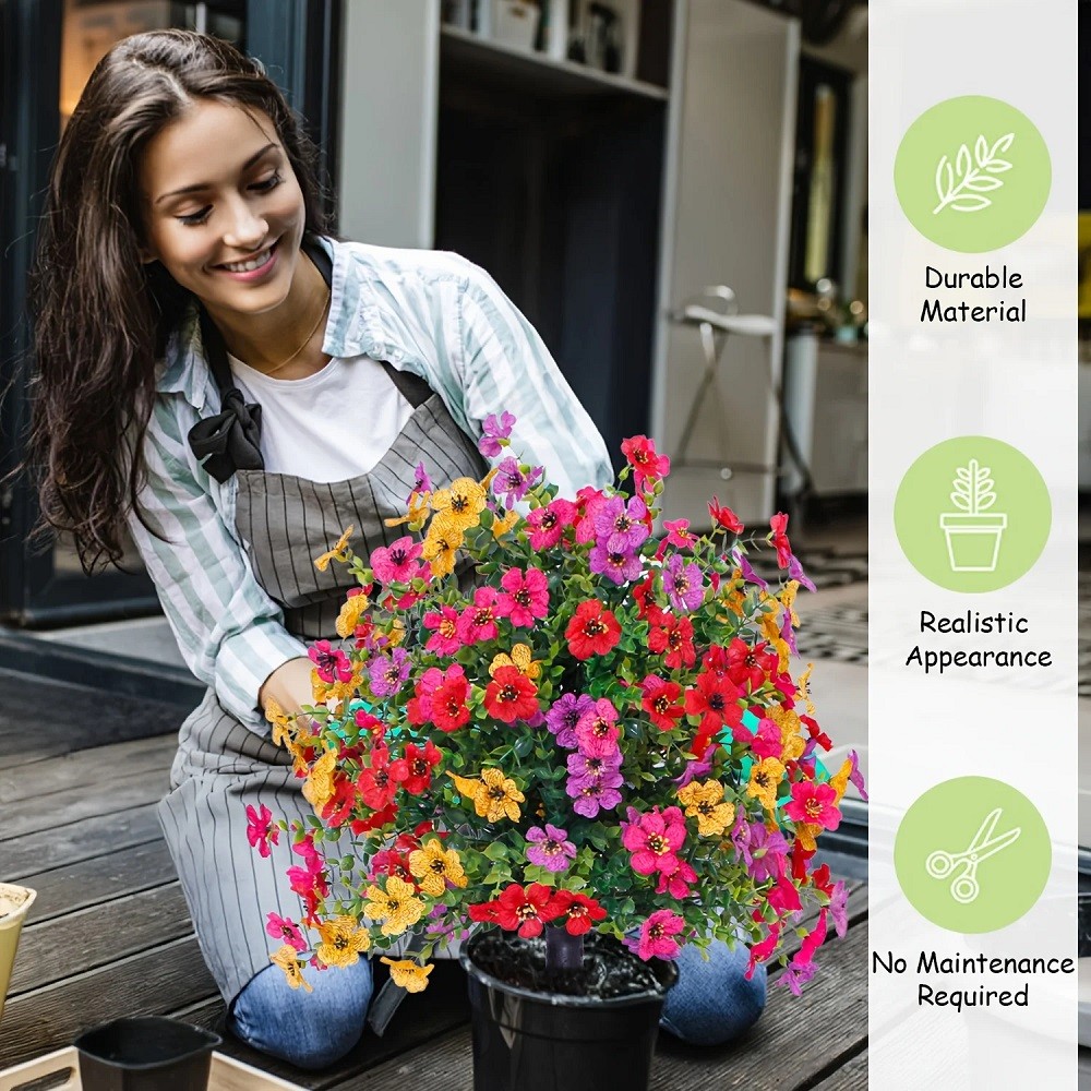 Artificial Flowers for Outdoor Indoor Garden Home Decoration,Plastic Faux Flower