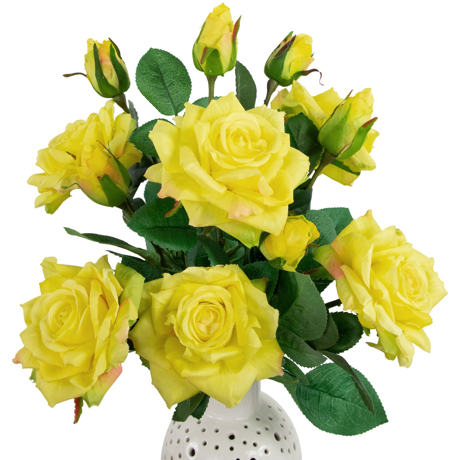 Northlight Real Touch™ Yellow Artificial Rose Stems, Set of 6 – 19″